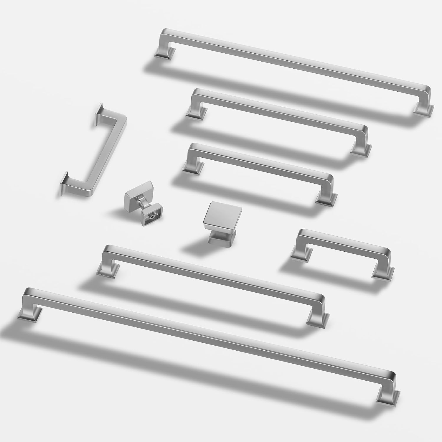 Lardmon 10 Pack Brushed Satin Nickel Square Cabinet Knobs Drawer Knobs Modern Cabinet Pulls Cabinet Hardware Kitchen Cabinet Handles for Cabinets Cupboard Handles Drawer Pulls