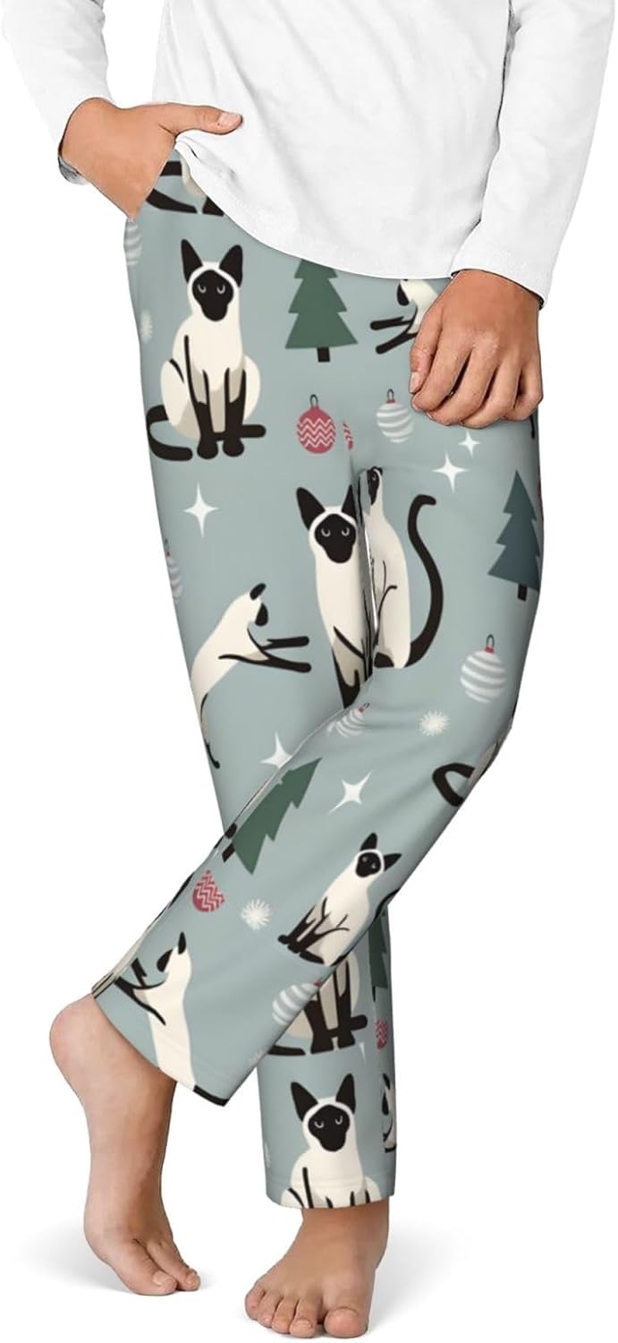 Fun cat and tree Print Sleep Leisure Time Comfortable Trousers Fit Pajama Pants Bottoms Relax Convenient