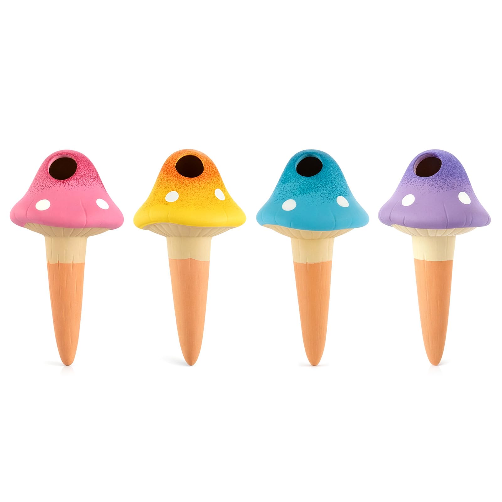 GREENSAPPIRE 4-Pack Mushroom Watering Spikes 16.2x8.4cm Plant Watering Devices Plant Watering Globes Stakes, Self Watering Feeding System, Slow-Release Automatic Drip Irrigation with Soil Moisture
