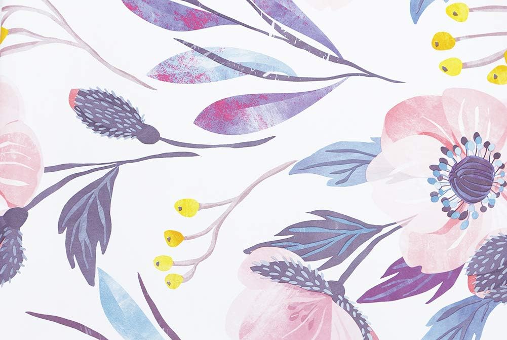 HAOKHOME 93019 Floral Peel and Stick Wallpaper Removable Pink/Blue/Yellow Vinyl Self Adhesive Shelf Liner 17.7in x 9.8ft