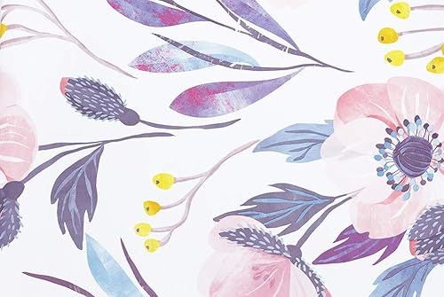 Miniatura 8 de HAOKHOME 93019 - Papel tapiz floral para despegar y pegar, extraíble, de vinilo color rosaazulamarillo, autoadhesivo para estantes, 17.7 x 78.7