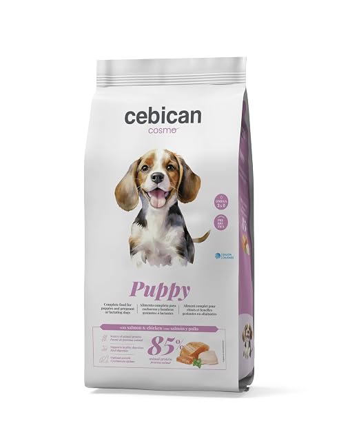 CEBICAN Puppy 3 kg - Pienso para Perros Cachorros y Hembras Gestantes o Lactantes con Salmón y Pollo