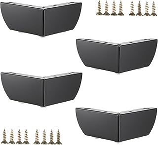 OwnMy 4PCS Metal Furniture Legs 2 Inch Black Sofa Legs Dresser Legs, Modern Ottoman Legs Coffee Table Legs Metal Cabinet Chair Risers, Heavy Duty Triangle Couch Legs Corner Furniture Replacement Feets
