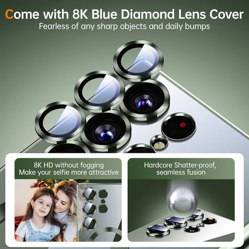 Image of (5 Pack, SILVER Camera Lens Protector Circle Tempered Glass For Samsung Galaxy S24 Ultra 5G