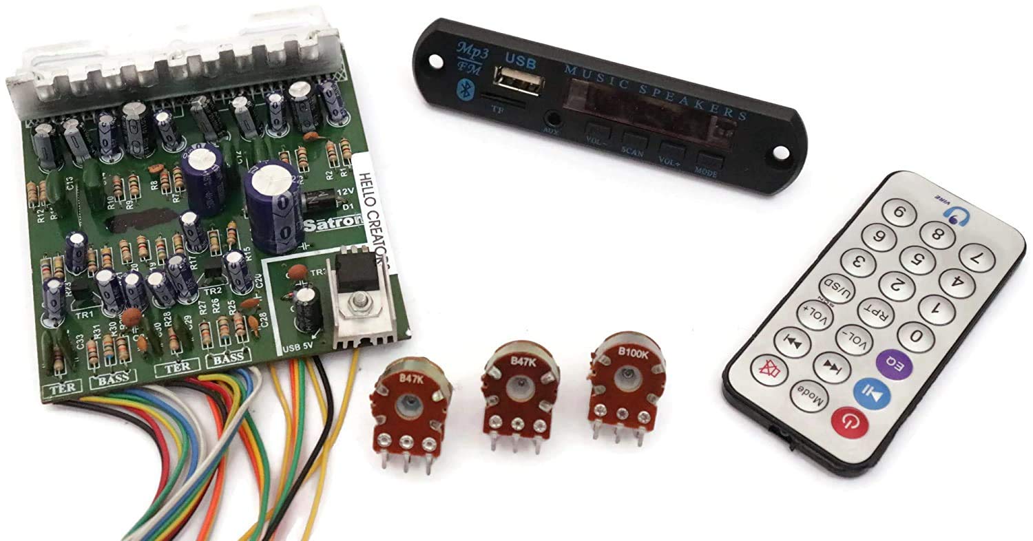 4440 IC DIY Audio Boards 40 and 40W Amplifier board with 100k dual and 47k dual potentiometer with Bluetooth FM with Remote-image-39