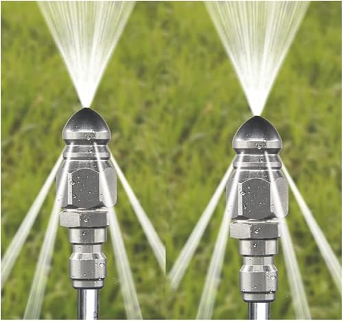 2 (juegos) Boquilla de chorro de alcantarillado para lavadora a presión con conector rápido de 14 pulgadas, boquilla de manguera de chorro de