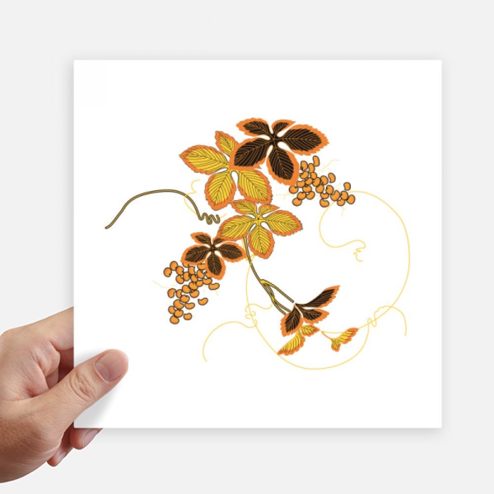 Pintura portátil flor brown japonesa square stickers 20cm de gran durabilidad y diseño floral