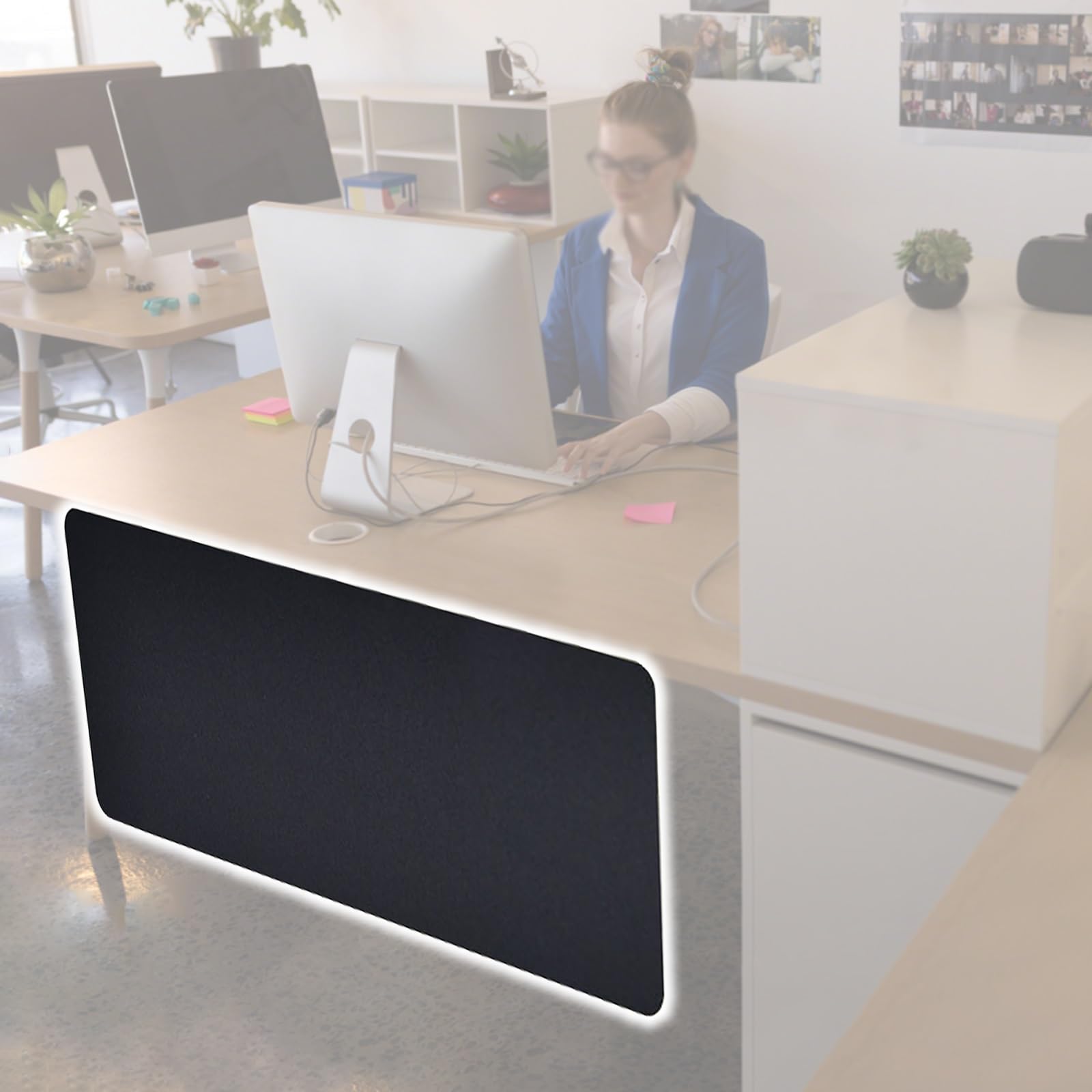 Generisch Schreibtisch-Trennwand, Sichtschutzwand für Büro und Gewerbe, Trennwand für Steh-Sitz-Arbeitsplätze, Paneel, Schreibtischblende – Schwarz, 30,5 x 63,5 cm (12 x 25 Zoll) für Büro und Zuhause