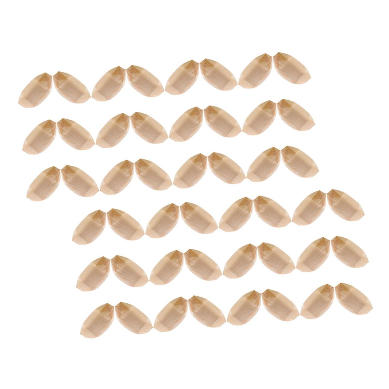 Platos de madera desechables para catering y brochetas en eventos familiares de 100 uds