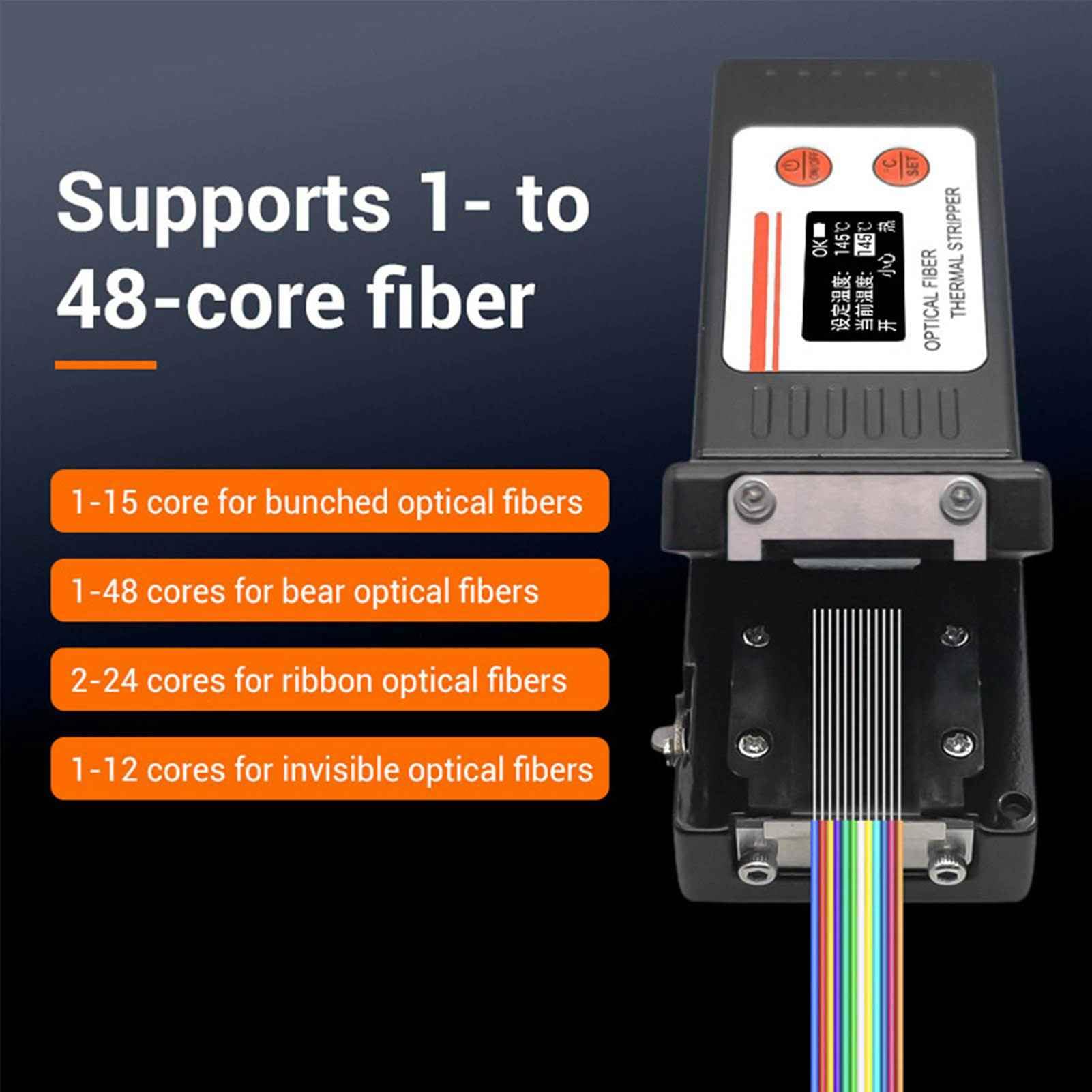 Fockety Dénudeur Thermique à Fibre Optique Automatique, Rechargeable, pour