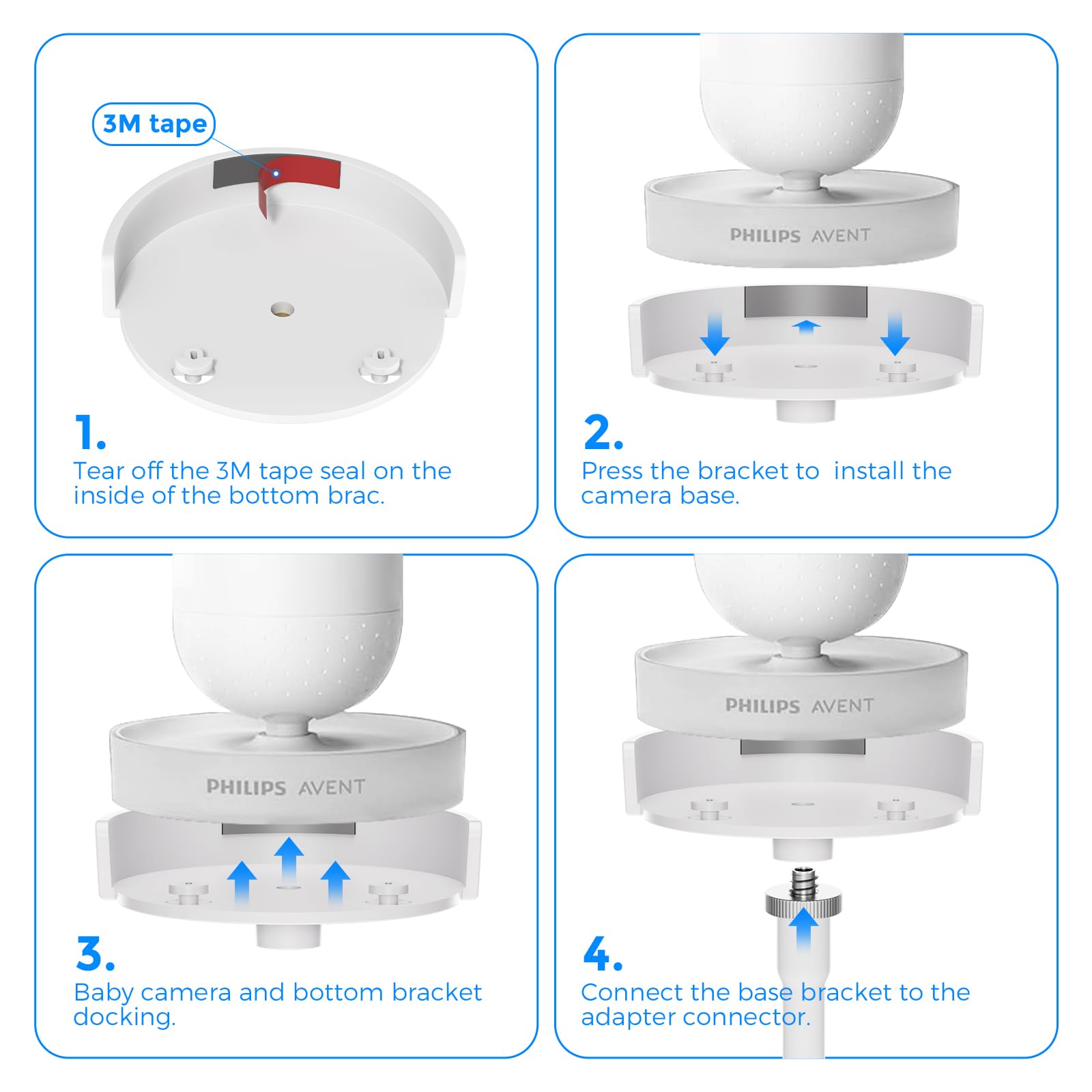 Tyeyober Flexible Twist Clip holder for Philips Avent Baby Monitor,Monitor holder for Philips Avent baby monitor SCD923/26,SCD921/26,SCD643/26,SCD973/26,SCD951/26,Flexible Twist Bracket - Image 4