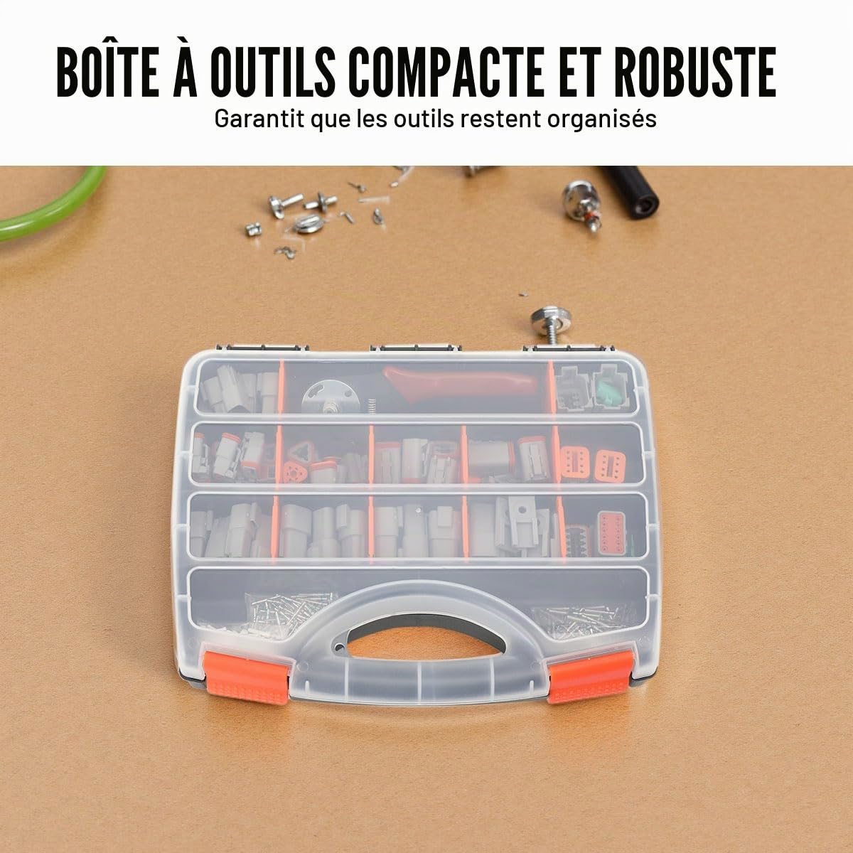 DT Deutsch Kit de connecteurs électriques 438 pièces pour circuits de câblage, boîte d'assortiment étanche avec outil à sertir pour moto, voiture, camion, bateau