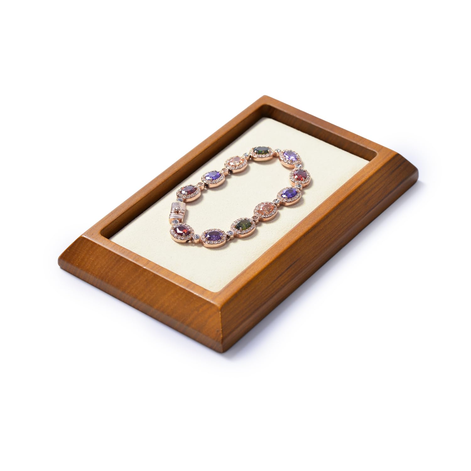 NFBCXUTKW Stackable Jewellery Tray Jewellery Display Tray Wooden Jewellery Organiser Tray Jewellery Storage Tray for Necklace Earring Bracelet Organiser and Display