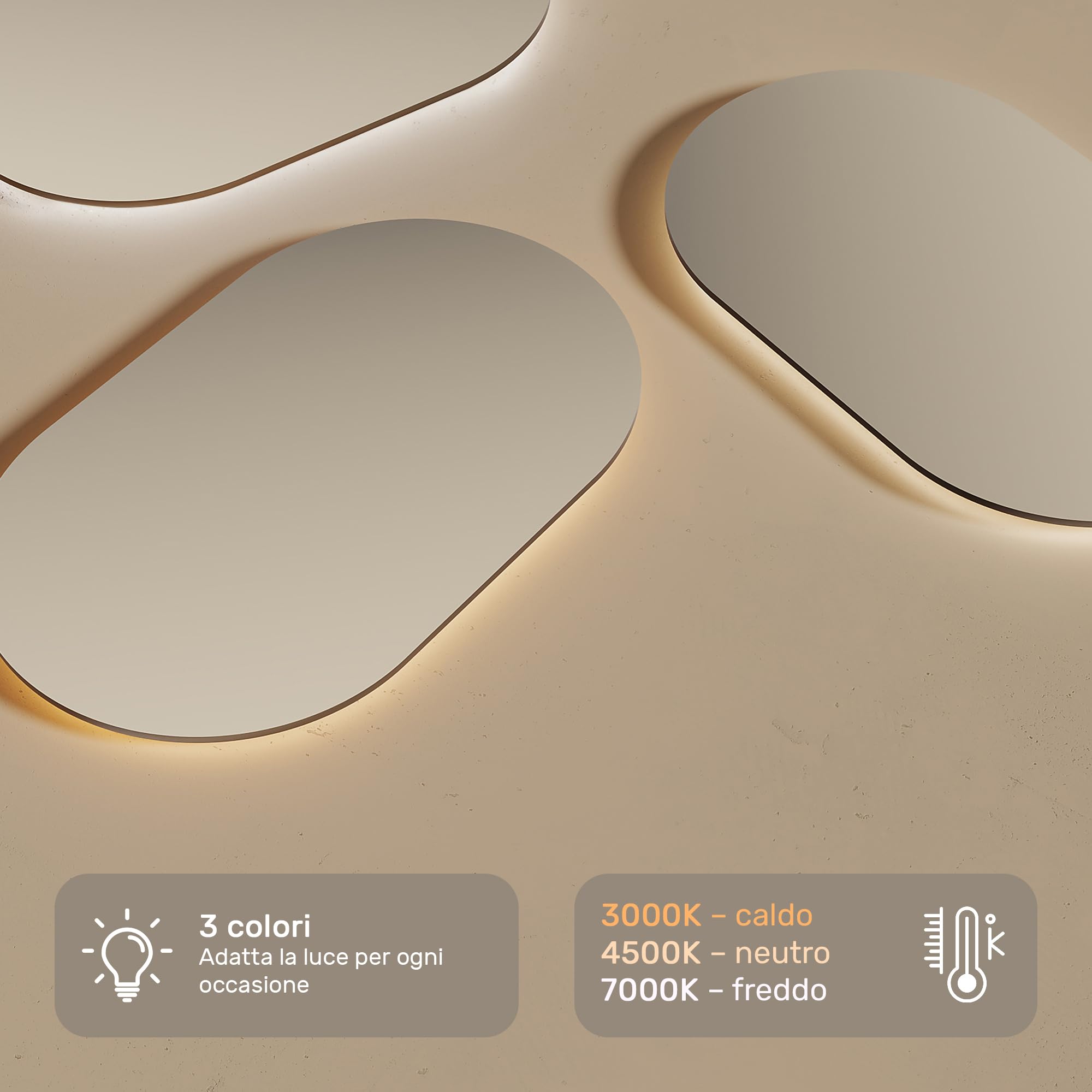 A ARTFORMA Specchio 120x70 cm Oval MAGARTFORMA086-SJYA9-120x70, LED