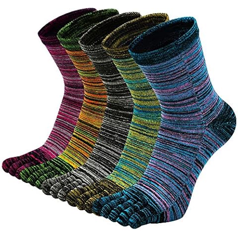 ZAKASA Men's Toe Socks Cotton Five Finger Crew Socks Athletic Running Socks Cover