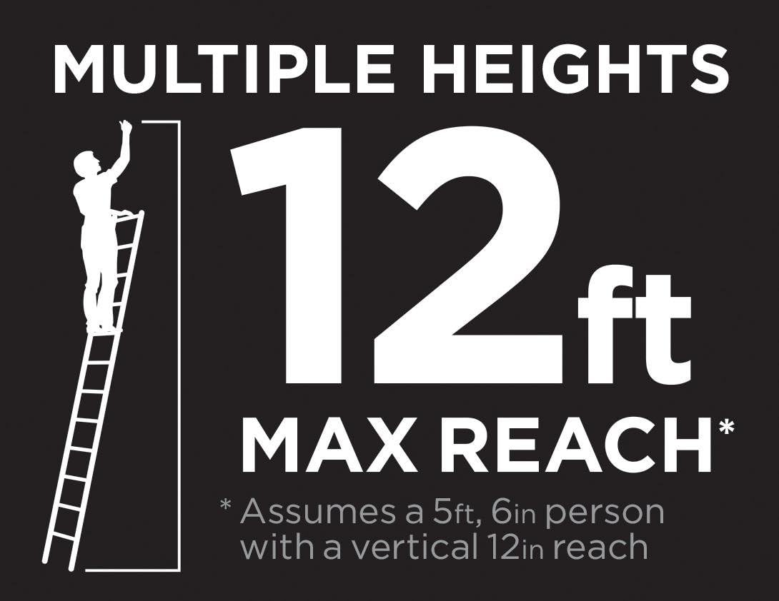 Cosco 20309T1ASE Smartclose Telescoping Aluminum Ladder, (300-Pound Capacity, 8.5 ft. ladder with 12 ft. Max Reach) - - 