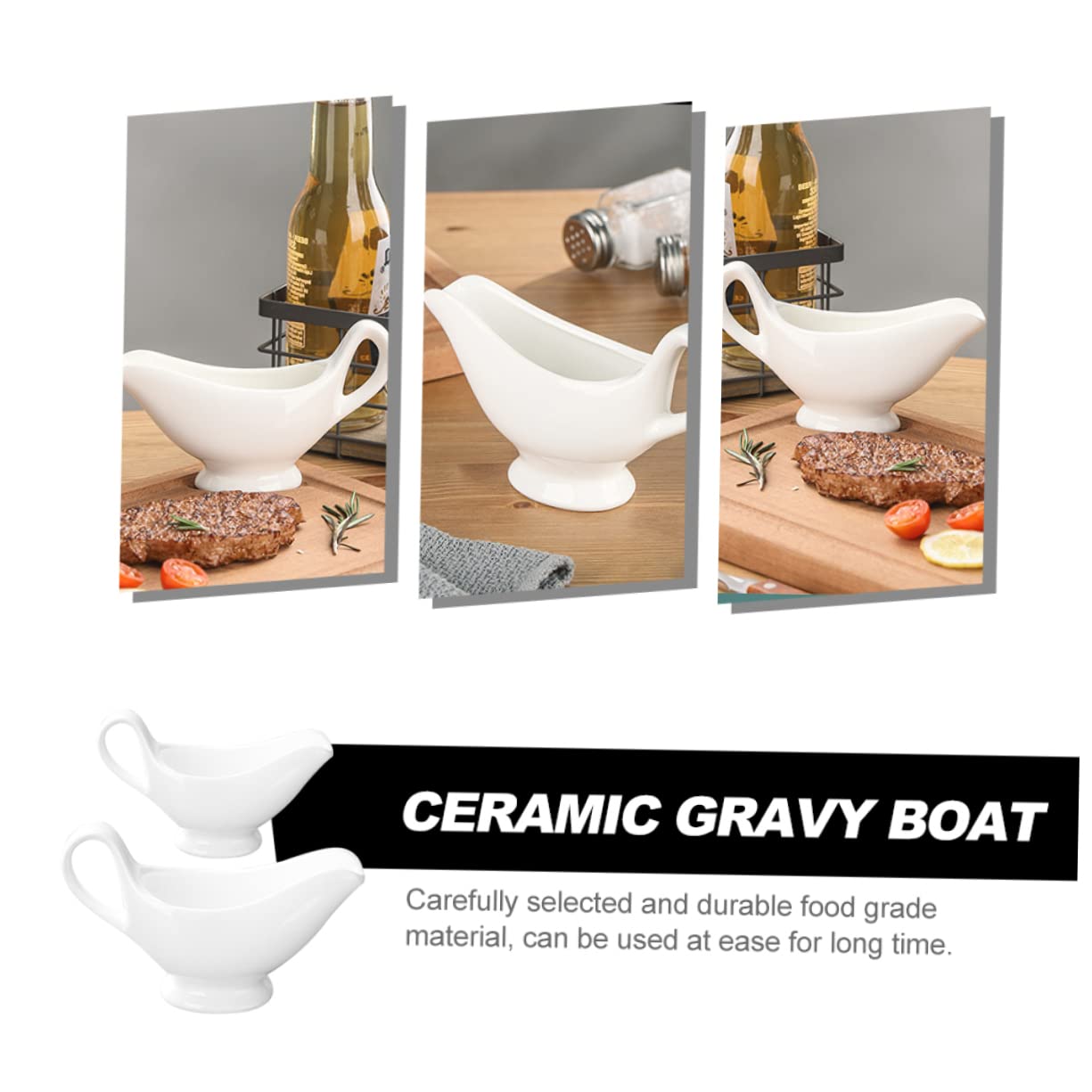 PRETYZOOM 2Pcs Multi Function Gravy Boat Ceramic Sauce Cups for Dipping Sauces Condiments and Ketchup for Family Meals and Outdoor Dining