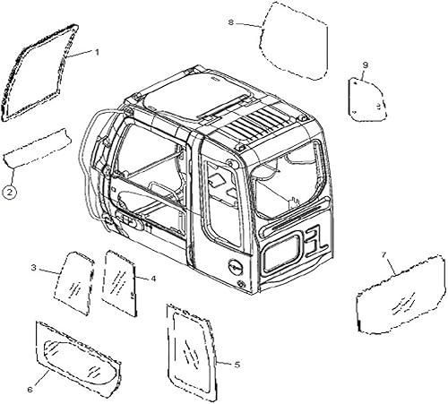 Miniatura 5 de Reliable Aftermarket Parts Our Name Says It All Nuevo vidrio inferior del parabrisas 4602563R se adapta a John Deere 120C 160C 160CLC 180 180CW