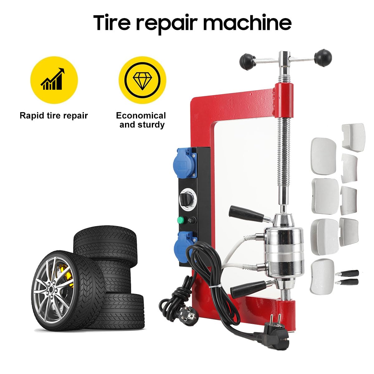 Reifen-Reparatur-Maschine, 220V 140℃-165℃ Auto Vulkanisieren Reparatur Lauffläche Schulter Seitenwand, Reifen Spread Tool Kit für Auto LKW