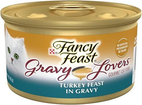 SPEEDY FRESH Fancy Feast Gourmet - Comida húmeda para gatos con salsa para amantes de la salsa de pavo, paquete de 12 latas disponible en Yaxa Peru