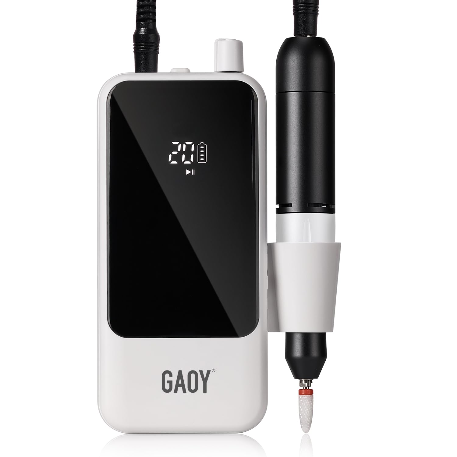 GAOYCordless Nail Drill, Electric Nail File with 6 Drill Bits for Acrylic and Gel