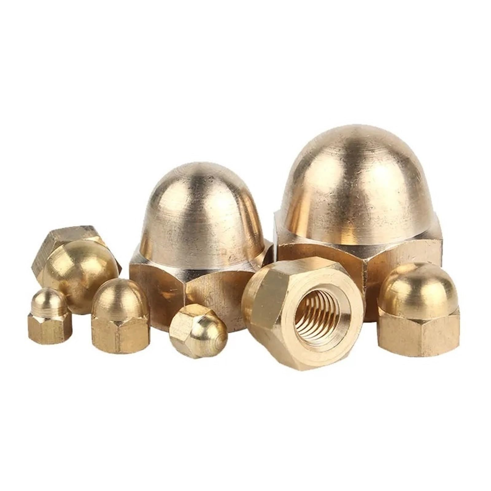 DIN1587 Brass Cap Hex Nut Decorative Dome Head Cover Semicircle Acorn Nuts M3 M4 M5 M6 M8 M10 M12 M14 M16 M18 M20 (Color : Brass, Size : M16(1Pcs))