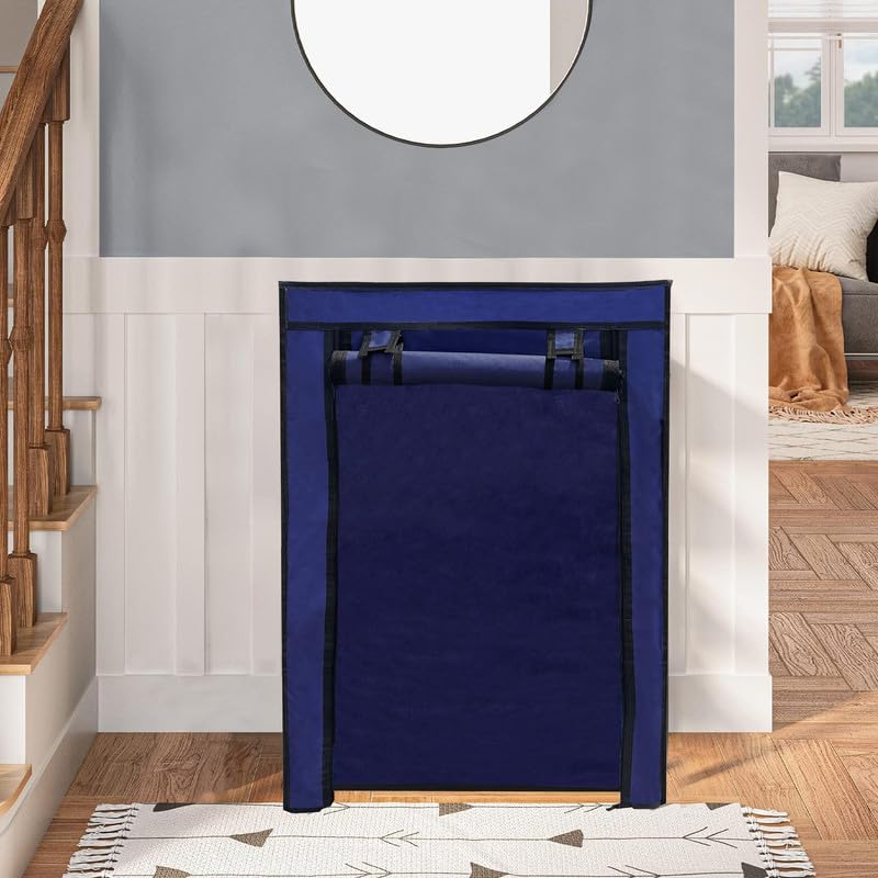 Image of Cover for Shoe Rack Home Only for 5-Layer Portable Foldable Shoe Stand Non Woven Zipper Fabric Cover Blue