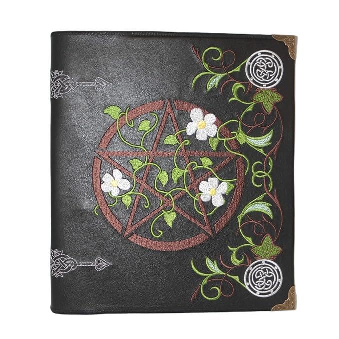 Floral Pentagram Faux Leather Covered Ring Binder Wiccan, Pagan, Witch, Book of Shadows/Journal