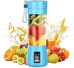 Mini Liquidificador Elétrico Portátil com Bateria Recarregável USB – Ideal para Shakes, Sucos e Smoothies (Azul)