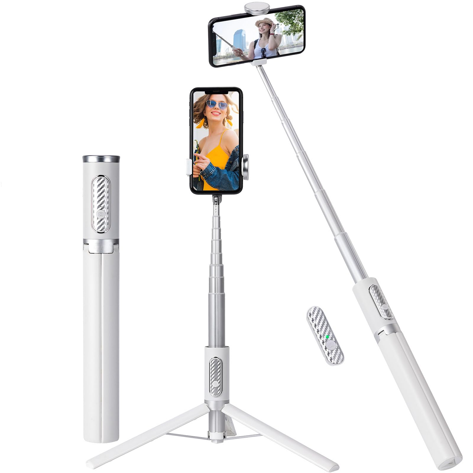 60 Inch Aluminum Selfie Tripod for iPhone and Android with Remote Control, Travel Tripod, Phone Tripod, 270 Degree Rotation for iPhone 14/13/12/11 Pro/XS