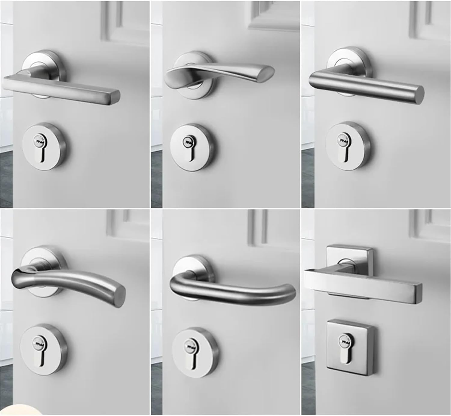 304 Stainless Steel Split Door Lock Handle Handle Brushed Surface Multiple Appearances 1Pcs(Lock A)