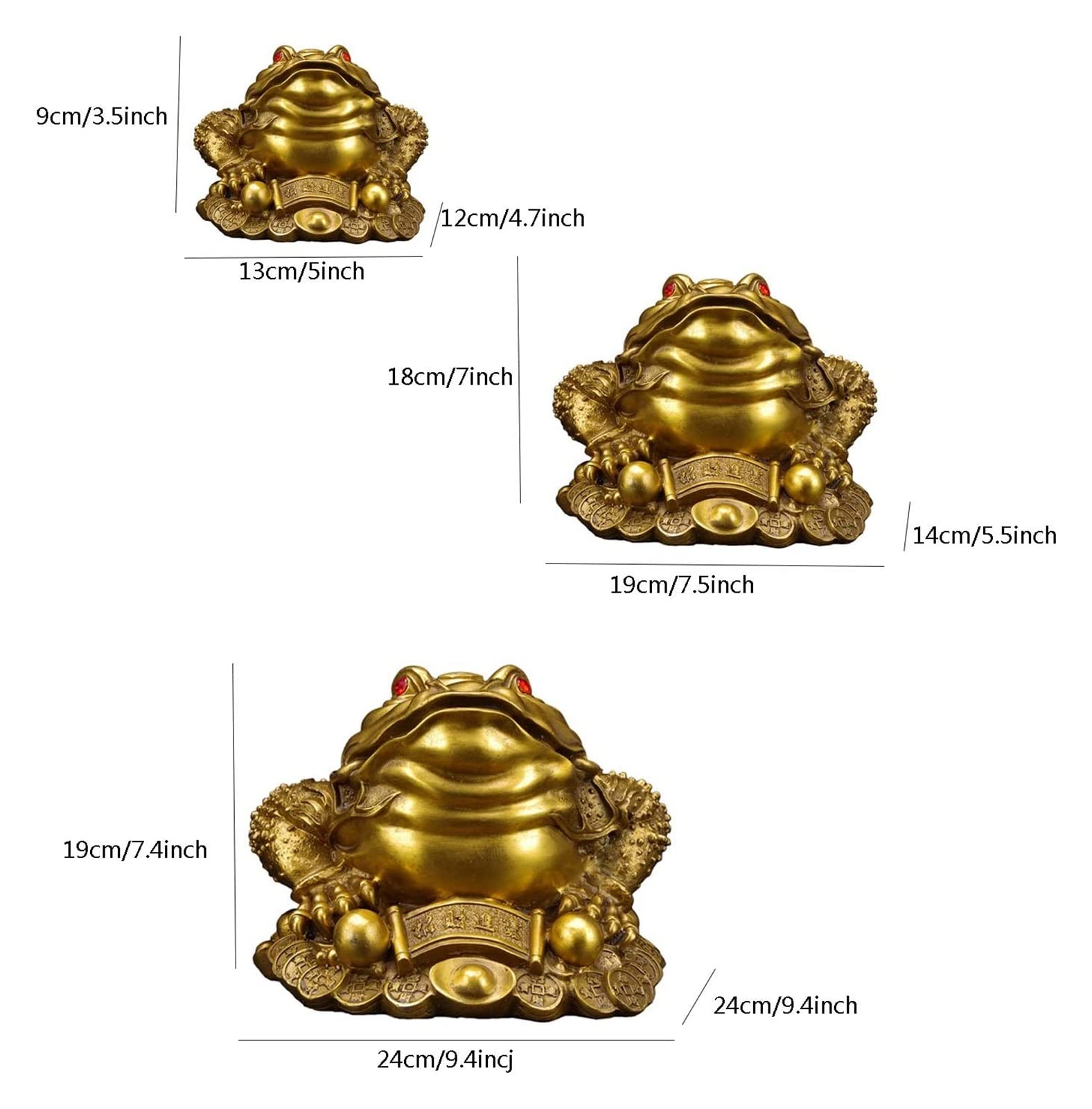 RLKHXBS Tabletop Money Frosch Geld Kramte Statue Dekoration anziehen Vermögen Kröte Lucky Wealth Frog Store Eröffnung Geschenkbürodekoration Gute Glücksgeschenkstatue