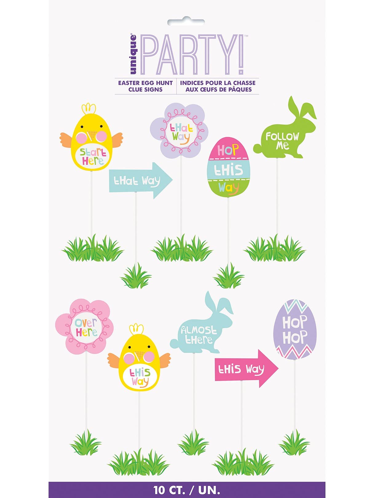 Unique Party Easter Egg Hunt Clue Signs, Set Of 10