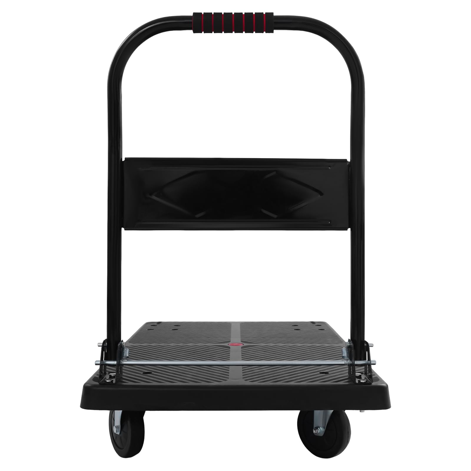 Carrito de plataforma plegable, hasta 400 kg, carga de transporte, carro de paquetes, carro de mano, carro plegable de acero, con rueda silenciosa TPR
