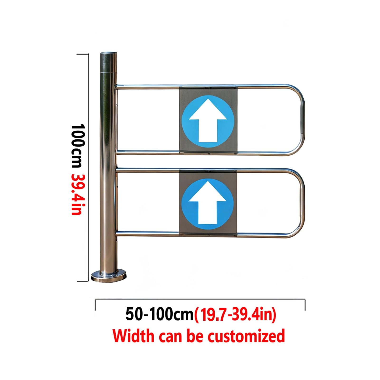 Automatyczna brama skrzydłowa ze stali nierdzewnej do urządzeń wejściowych/wyjściowych z metalu (prawa 70 x 100 cm)
