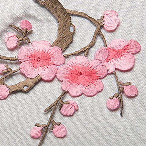 Embroidered Plum Blossom Flower Patch Iron/Sew On Applique Motif Craft By Ubooms #TOP4