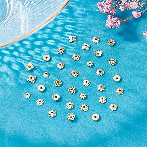 PH PandaHall 144pcs 18K Gold Plated Flower Beads - Image 4