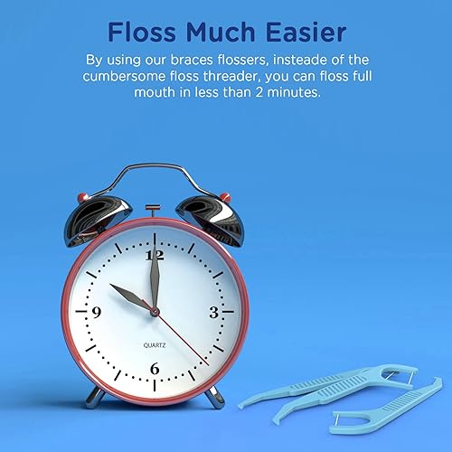 Miniatura 4 de Frehut 300 unidades de hilo dental para ortodoncia - Púas de hilo dental Ortho, 75 unidades (paquete de 4), con un estuche de viaje