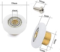 Vista 4 de 4 Sets Shower Door Rollers Runners Wheels Replacement Part Bathroom Glass Shower Sliding Door - 19mm x 5mm