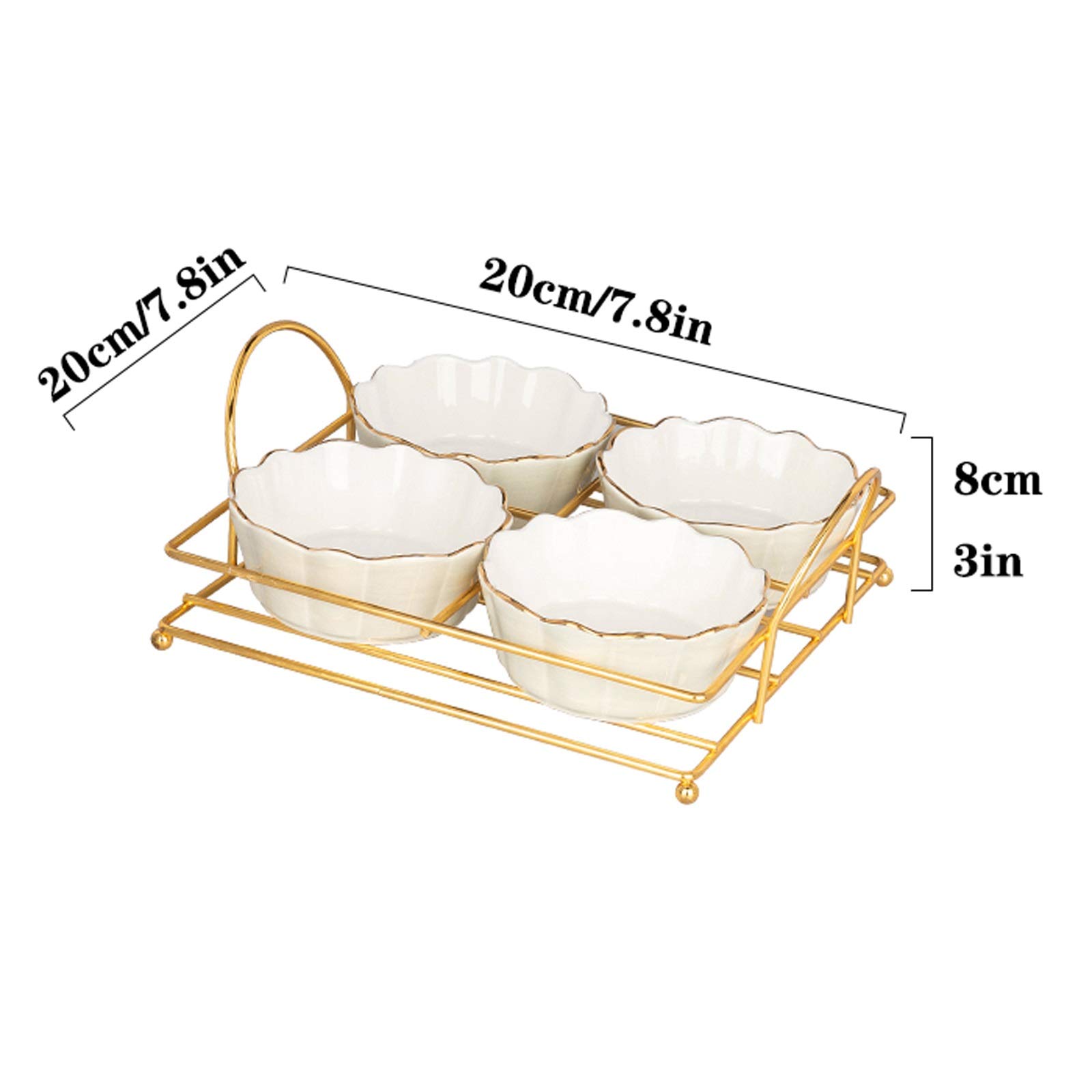 Ciotoline da Snack 4pcs ciotole di immersione in ceramica multiuso immersione salsa di salsa ciotole / piatti for uso domestico piastra di snack di frutta condimenti piatti del server con vassoio meta