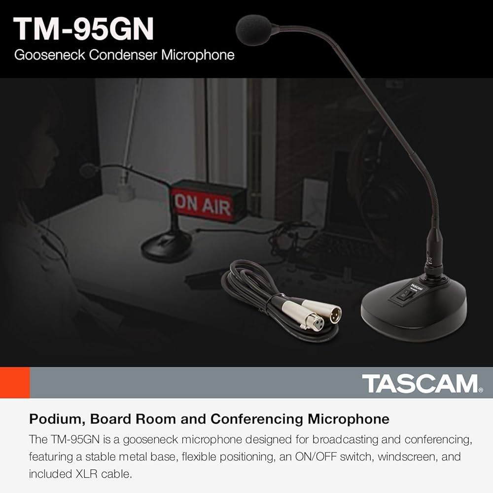 【美品】TASCAM TM-95GN グースネックコンデンサーマイク（その2） Amazon.co.jp: Tascam TM-95GN デスクトップ グースネック