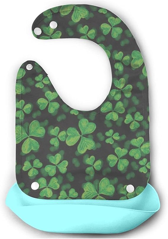 DIRYKILP Saint Patrick Clover Silicone Baby Bibs for Babies & Toddlers