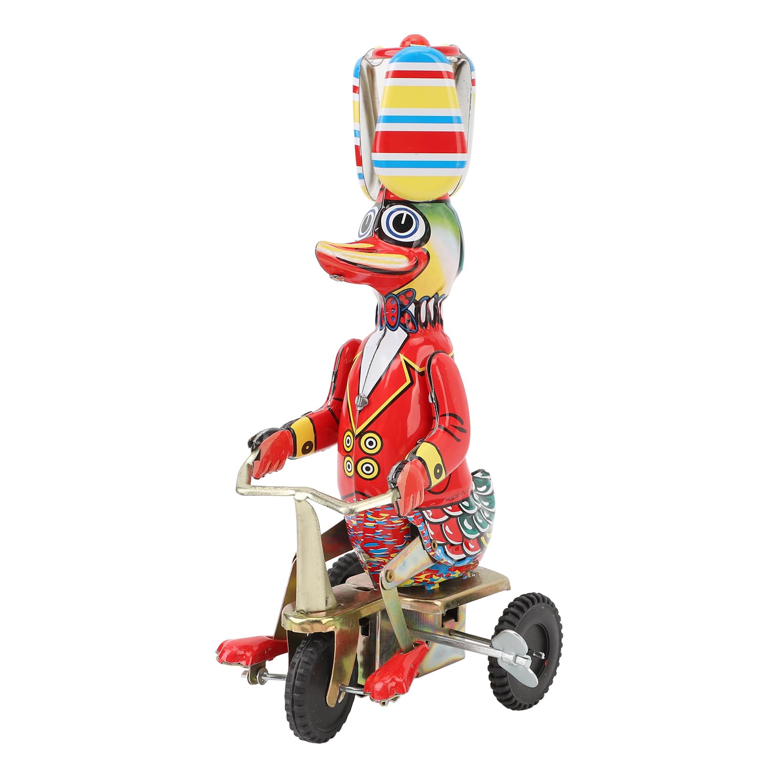 ETAINGYEUN Duck On Bike Tin Toy Cute Retro Clockwork Handmade Vintage Souvenirs for Collectors Home Decor