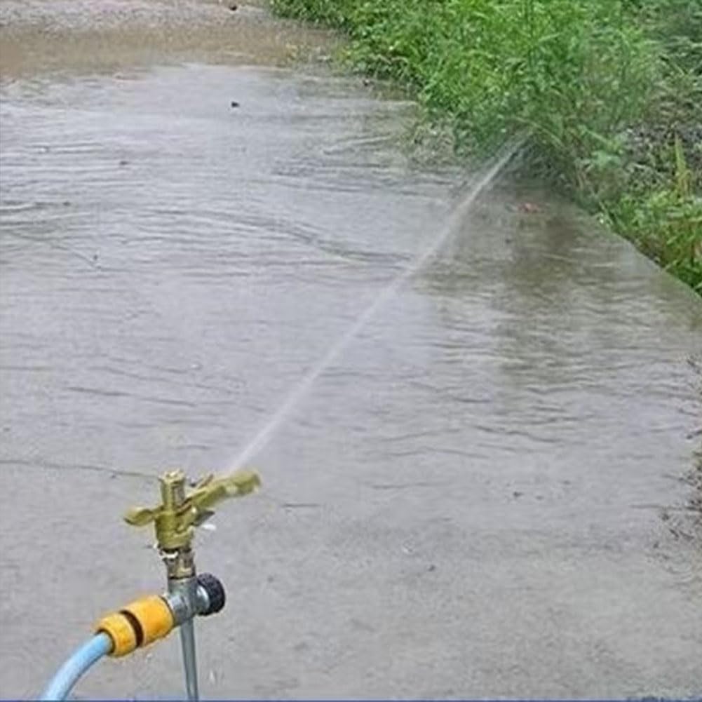 1/2, rociador de impacto de 3/4 de pulgada, plástico y cabezal de aspersor de césped de servicio pesado con boquilla, ajustable 0-360 grados, impulso de agua para una gran cobertura