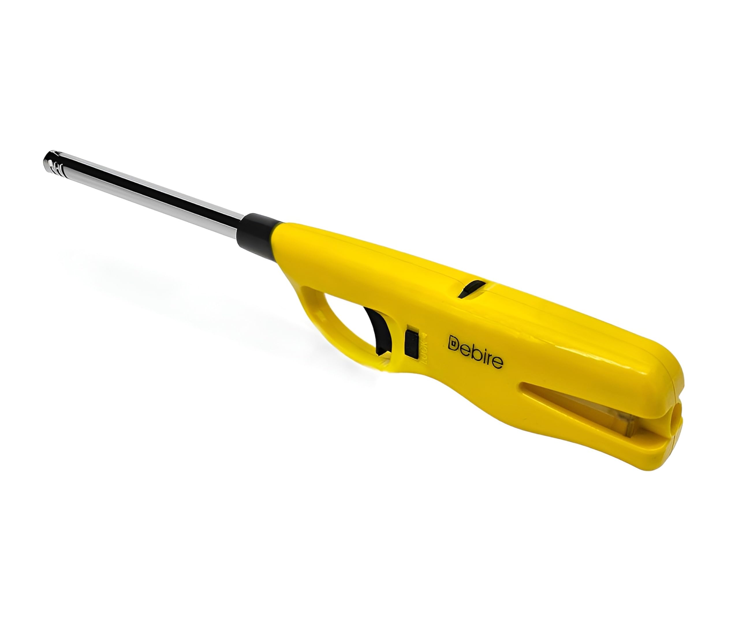 DEBIRE Refillable Gas Lighter Plastic & Steel for Kitchen Gas Stove with Adjustable Flame and Durable Secured Lock Switch (Lemon Yellow) (Pack of 1)