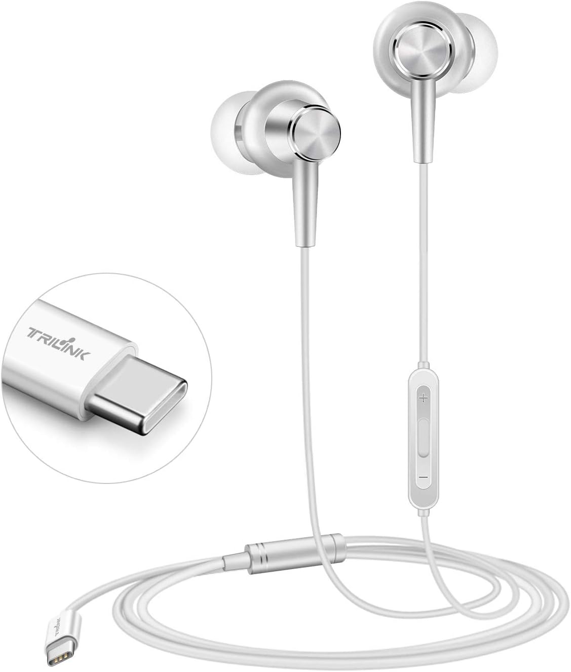 Type C Headphones, USB Type C Earphones Stereo Music Earbuds with Microphone and Volume Control for Huawei P30/Pro, P20/Pro, Mate 20/Pro/X/RS, Mate 10/Pro/RS Phone