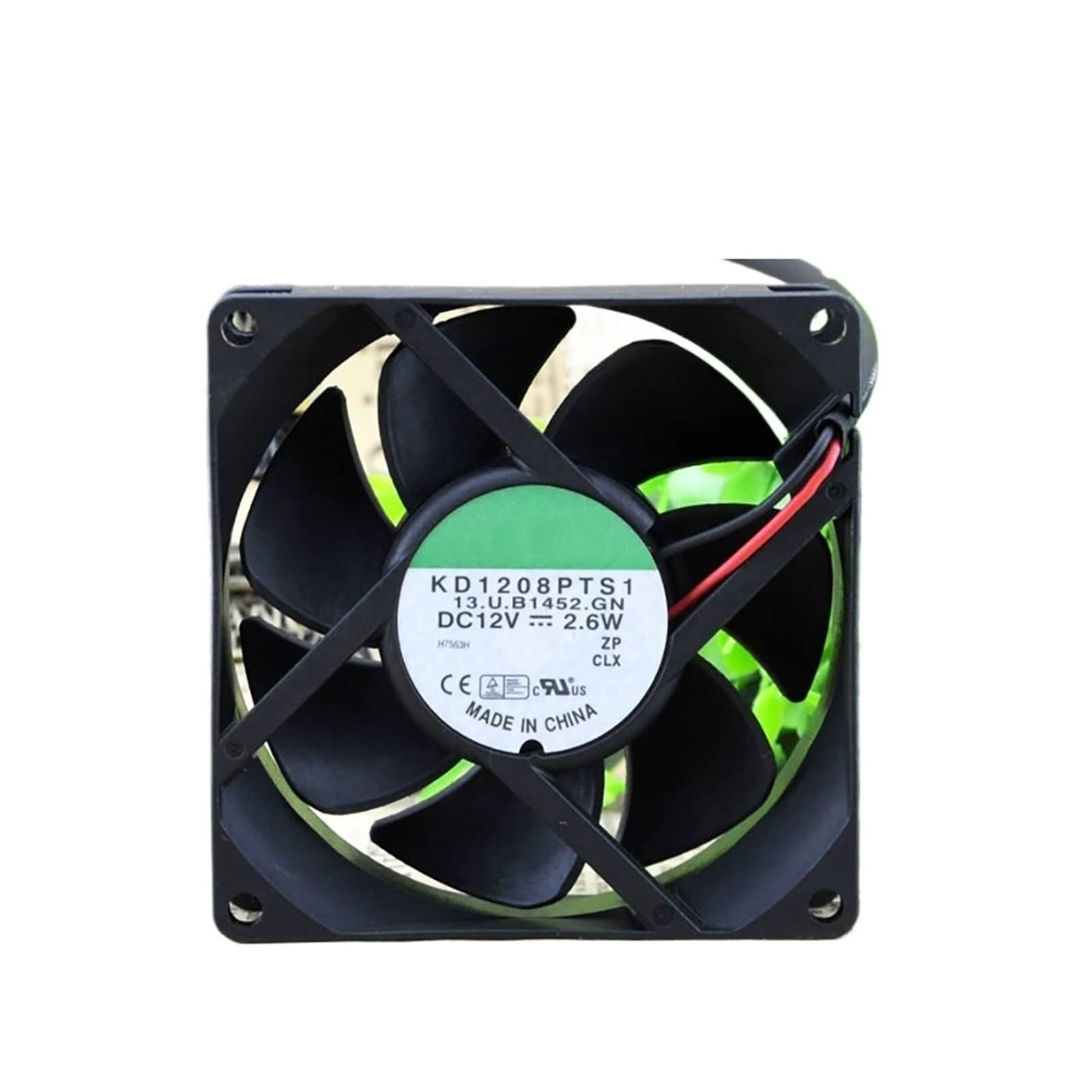 YLPWKMVZ Silent Case Cooling Fan 80 * 80 * 25mm KD1208PTS1 2-wires 12VDC 1.8W radiator Server