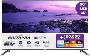 TV Smart TV 50” Britânia Roku TV LED Dolby Audio BTV50VA4REGB