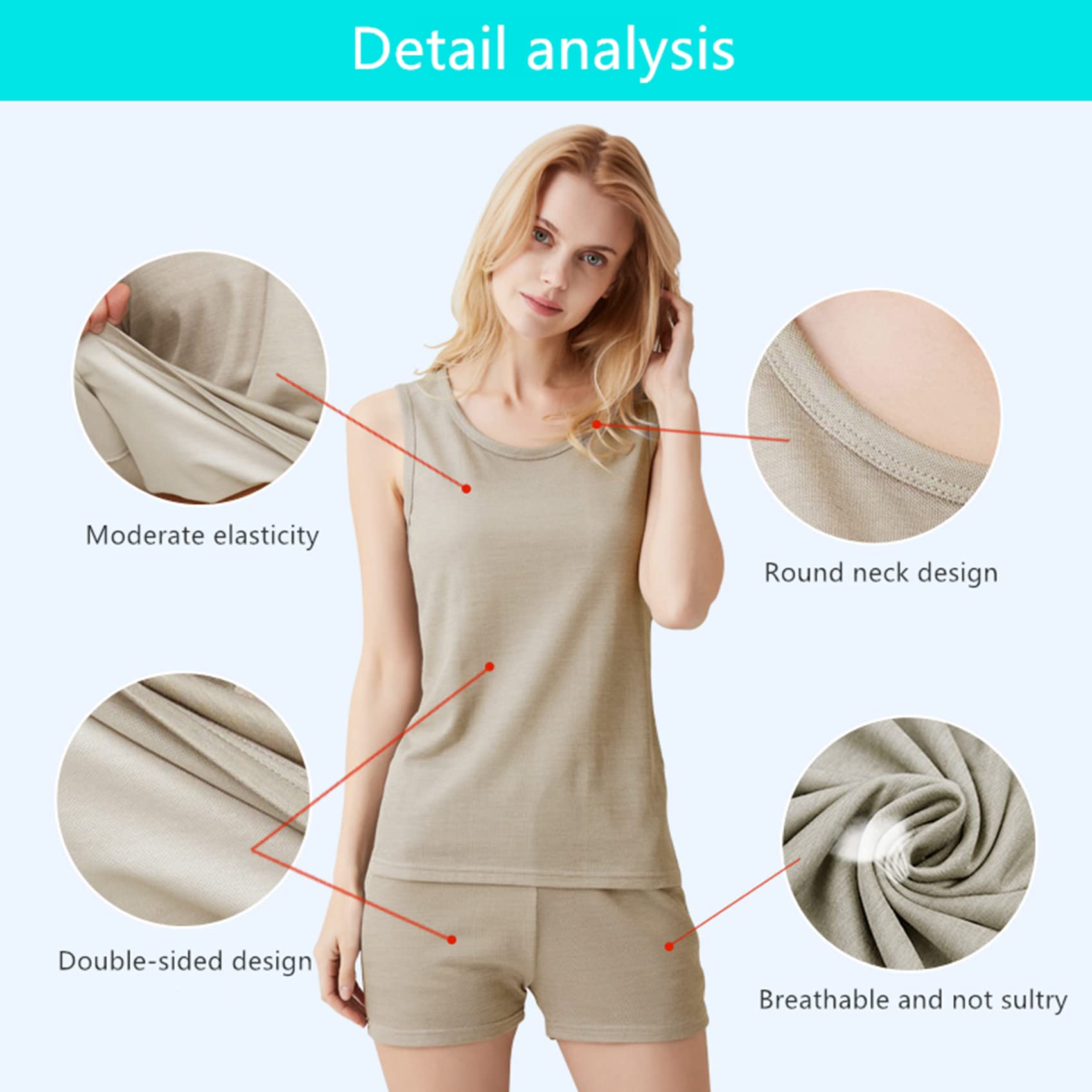 Chaleco Anti-radiación de EMF y Bastones para Mujeres, Ropa Interior de Fibra 100% de Plata, WiFi EMF 5G RF Shield PANTES Top