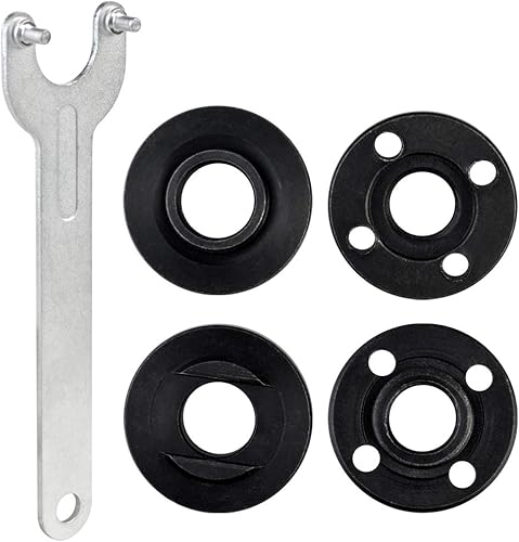 Llave angular de brida de amoladora, tuerca de bloqueo de metal para compatible con Dewalt Milwaukee 193465-4 Bosch Black Decker Ryobi Makita 5